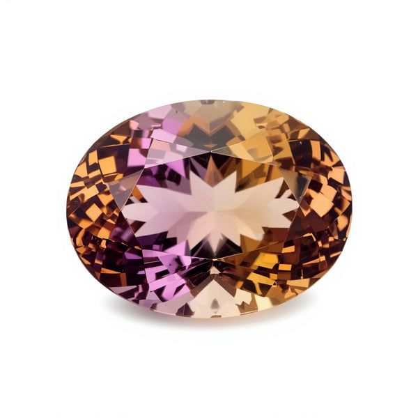 Ametrine 1PC Large 10x14 MM Oval Faceted Multicolor Superior Semi Precious Loose Gemstone
