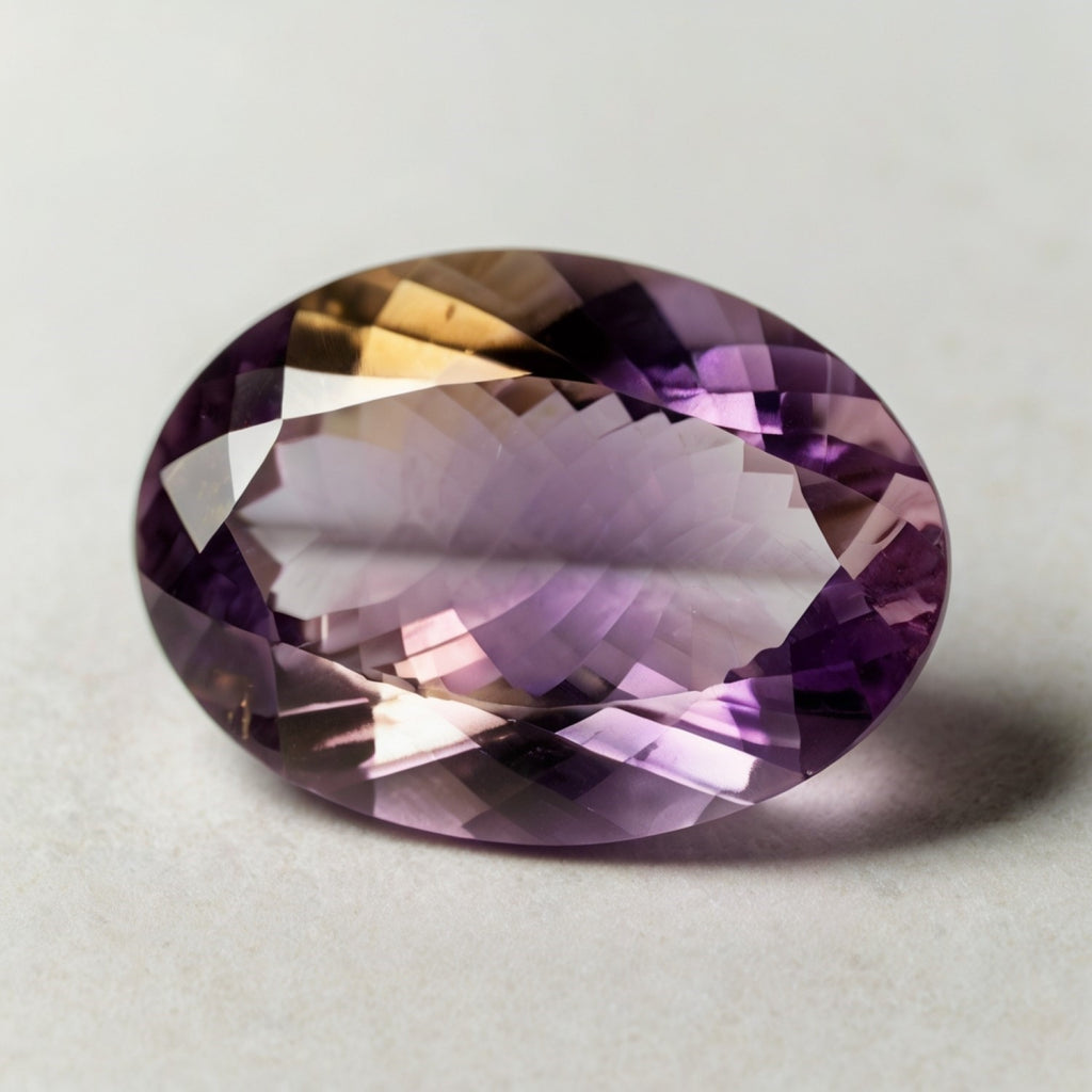 Ametrine 1PC Chunky 15x20 MM Oval Faceted Multicolor Brilliant Semi Precious Loose Gems