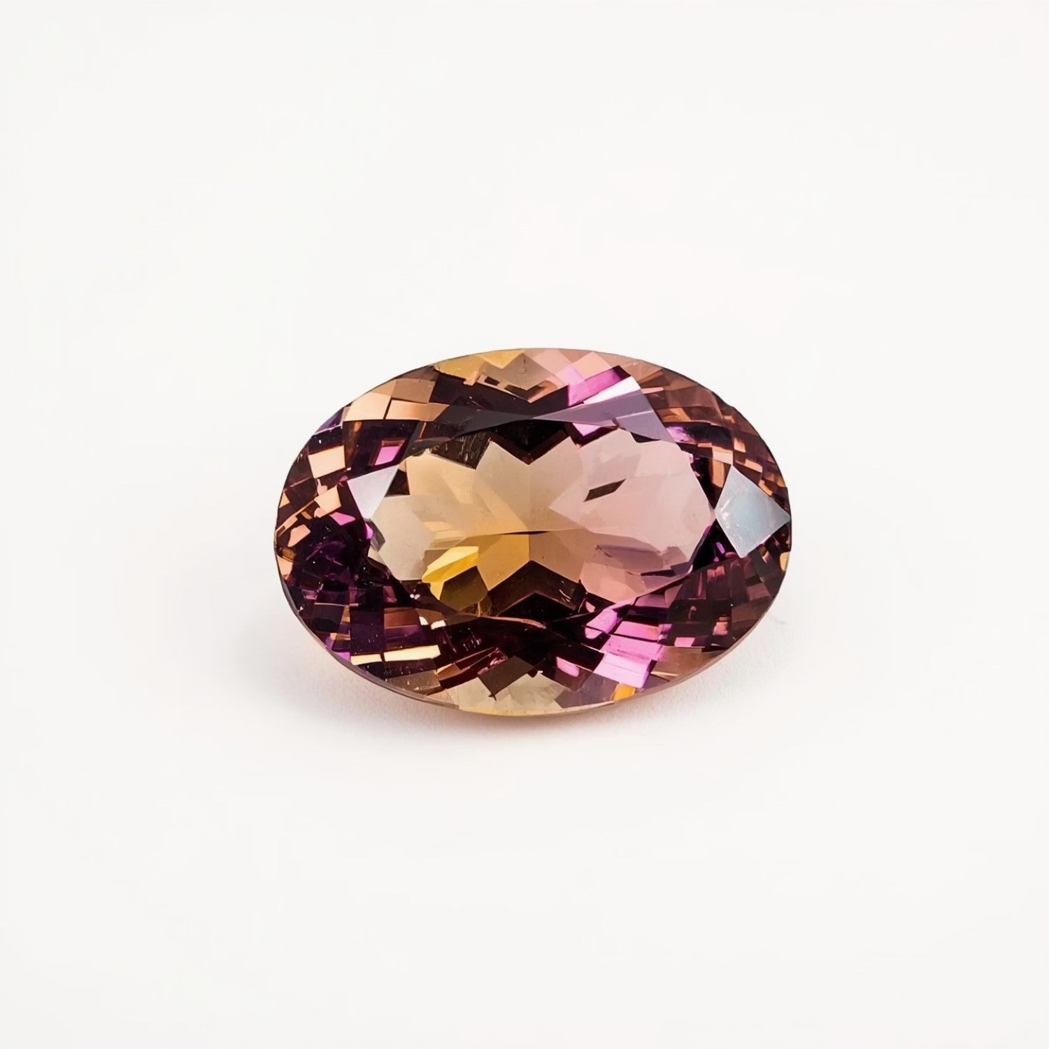 Ametrine 1PC Chunky 15x20 MM Oval Faceted Multicolor Brilliant Semi Precious Loose Gems Secundaire afbeelding