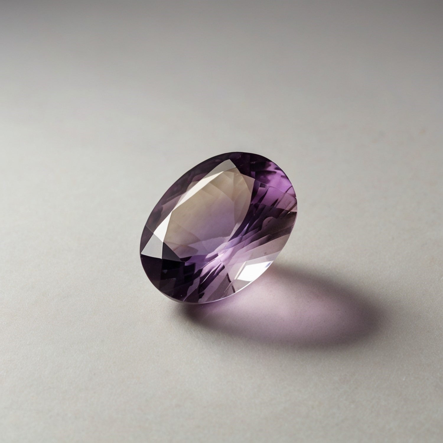 Ametrine 1PC Tiny 5x7 MM Oval Faceted Multicolor Polished Semi Precious Loose Gems Huvudsaklig produktbild