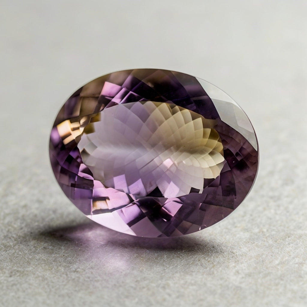 Ametrine 1PC Small 6x8 MM Oval Faceted Multicolor Splendid Semi Precious Loose Gemstone
