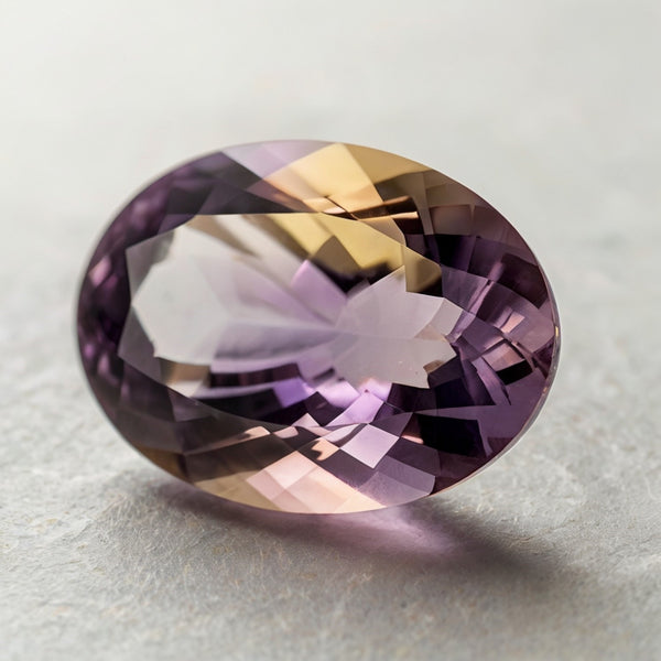 Ametrine 1PC Small 6x9 MM Oval Faceted Multicolor Luster Semi Precious Loose Gemstones