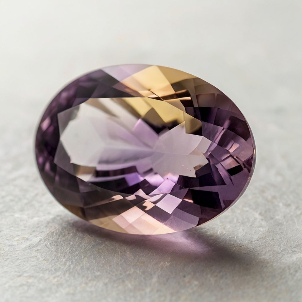 Ametrine 1PC Medium 7x10 MM Oval Faceted Multicolor Shine Semi Precious Loose Gems