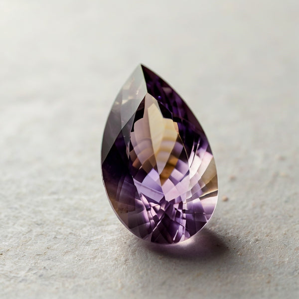 Ametrine 1PC Medium 7x10 MM Pear Faceted Multicolor Polished Semi Precious Loose Gemstones