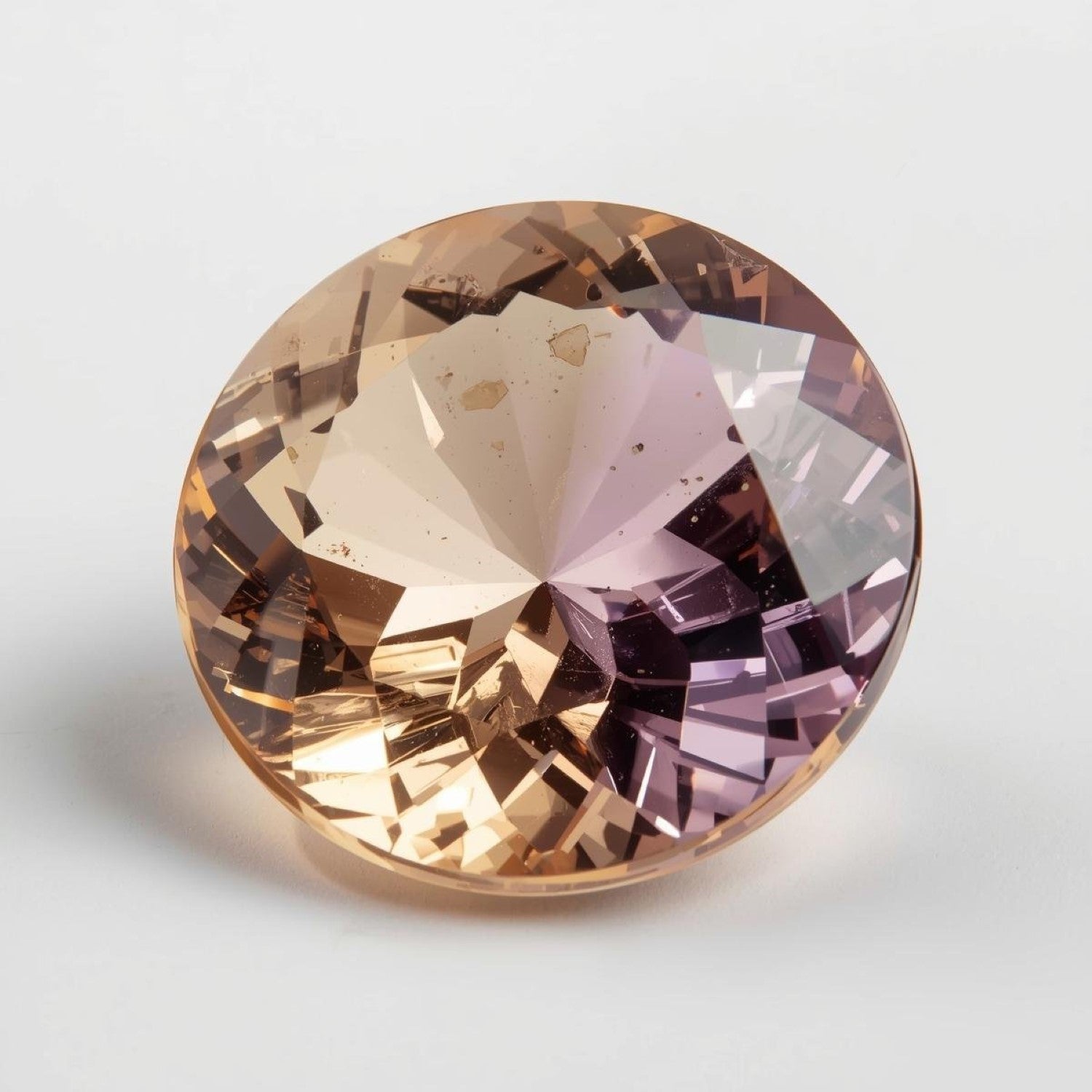 Ametrine 1PC Large 10x10 MM Round Faceted Multicolor Shine Semi Precious Loose Gems Immagine secondaria del prodotto