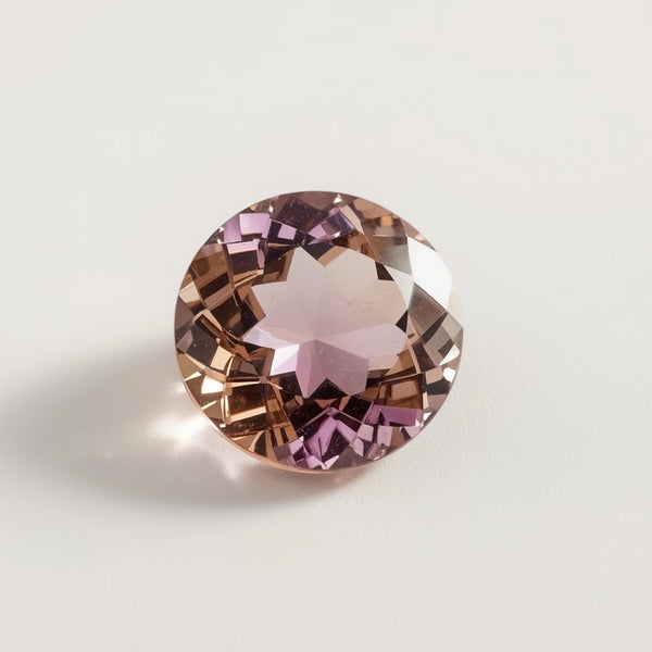 Ametrine 1PC Large 12x12 MM Round Faceted Multicolor High-Quality Semi Precious Loose Gemstones