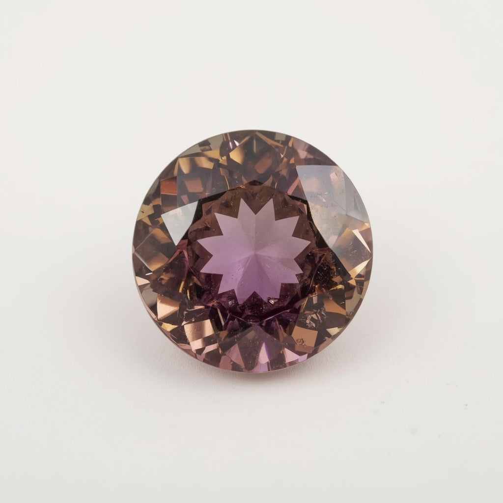 Ametrine 1PC Chunky 13x13 MM Round Faceted Multicolor Natural Semi Precious Gems