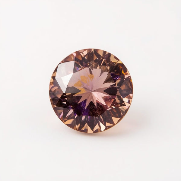 Ametrine 1PC Chunky 14x14 MM Round Faceted Multicolor Genuine Semi Precious Loose Gems