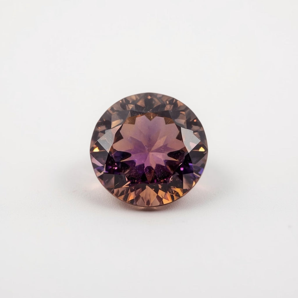 Ametrine 1PC Chunky 14x14 MM Round Faceted Multicolor Genuine Semi Precious Loose Gems