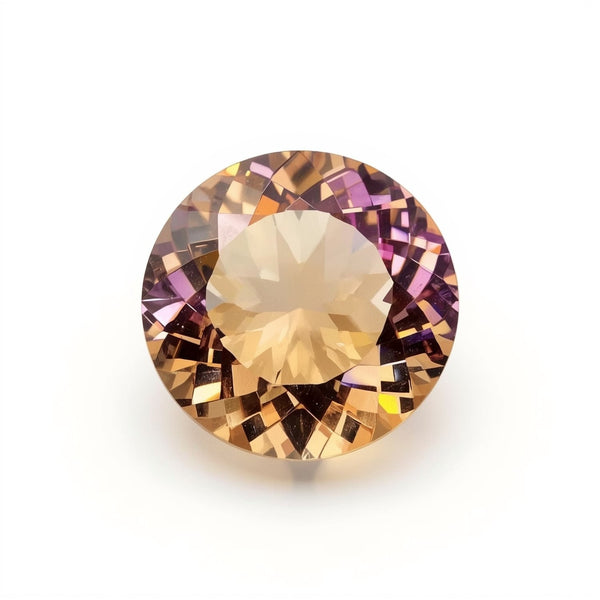 Ametrine 1PC Chunky 15x15 MM Round Faceted Multicolor Superior Semi Precious Loose Gemstone