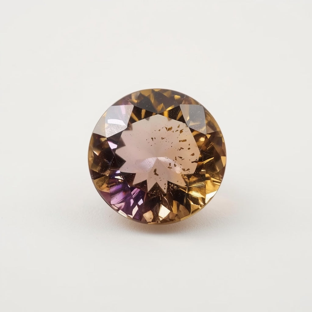 Ametrine 1PC Tiny 5x5 MM Round Faceted Multicolor Sparkling Semi Precious Gems
