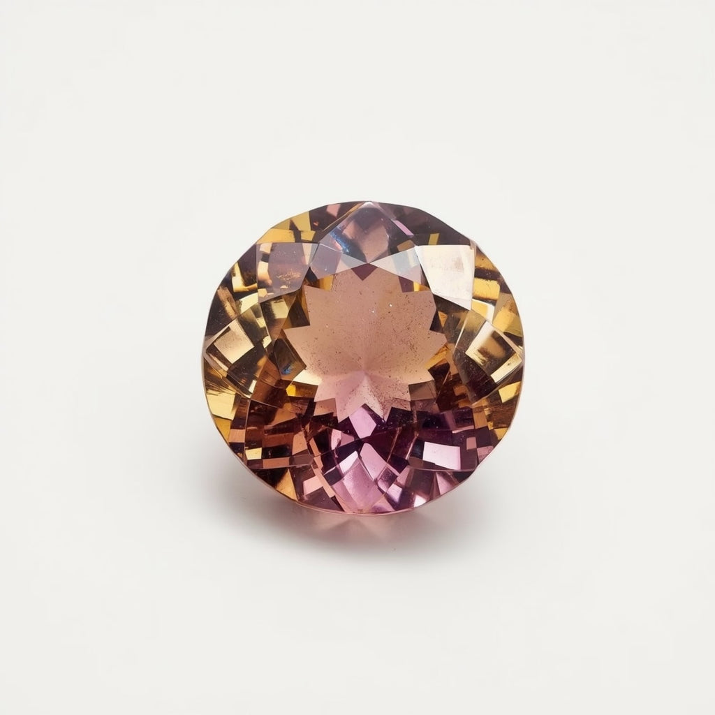 Ametrine 1PC Tiny 6x6 MM Round Faceted Multicolor Polished Semi Precious Loose Gems