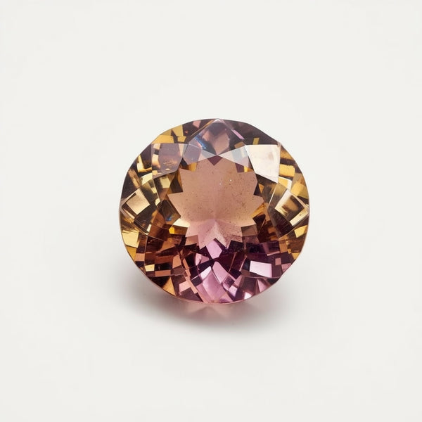 Ametrine 1PC Tiny 6x6 MM Round Faceted Multicolor Polished Semi Precious Loose Gems