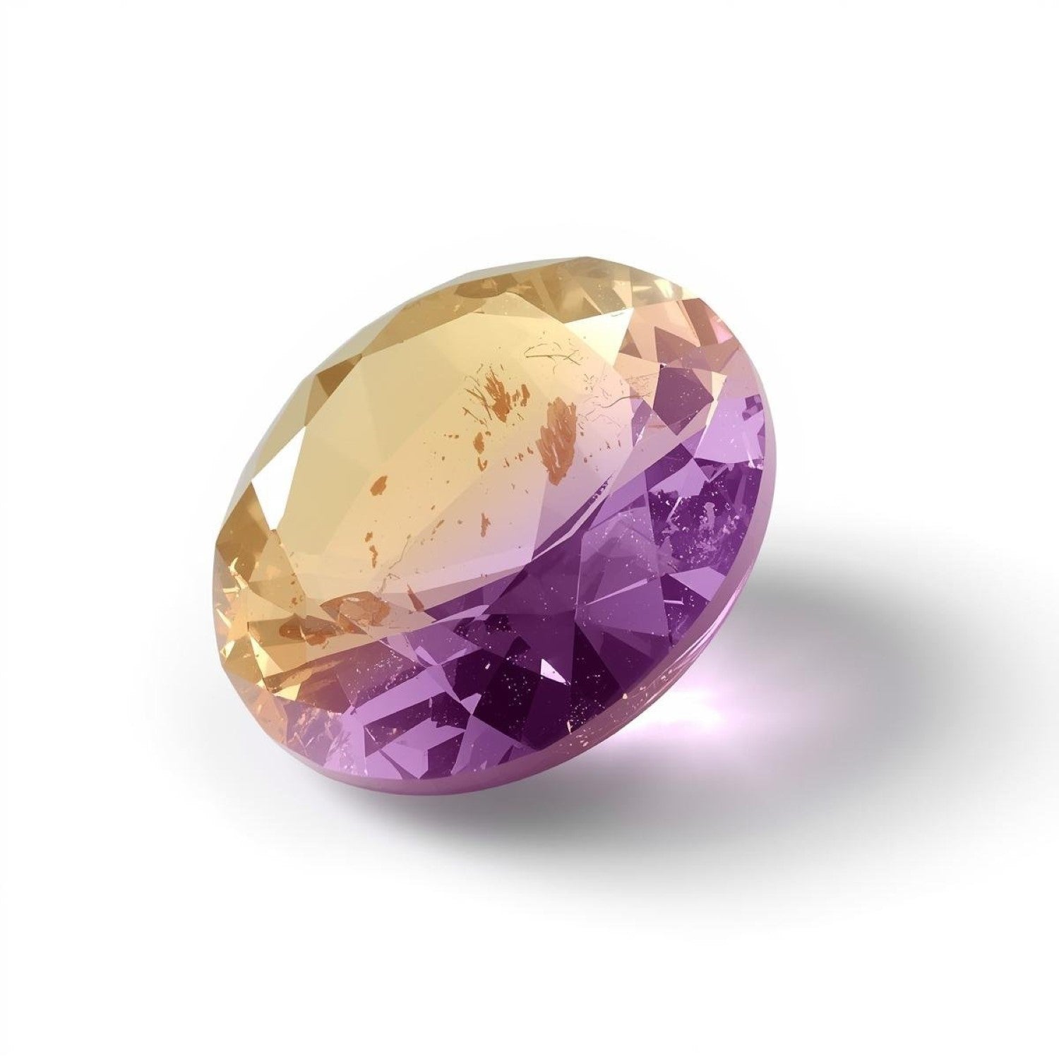 Ametrine 1PC Medium 9x9 MM Round Faceted Multicolor Lustrous Semi Precious Gems Imagen principal del producto