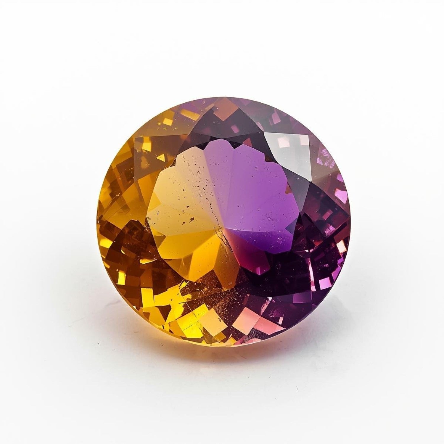 Ametrine 1PC Medium 9x9 MM Round Faceted Multicolor Lustrous Semi Precious Gems
