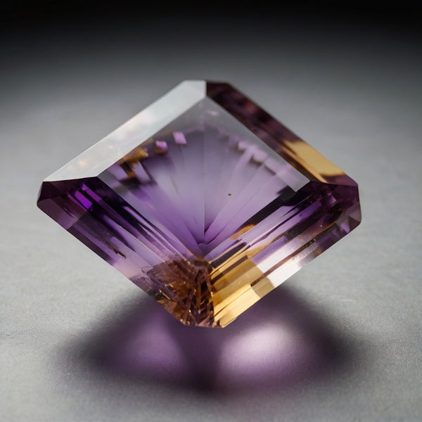 Ametrine 1PC Large 10x10 MM Square Faceted Multicolor Shine Semi Precious Loose Gems