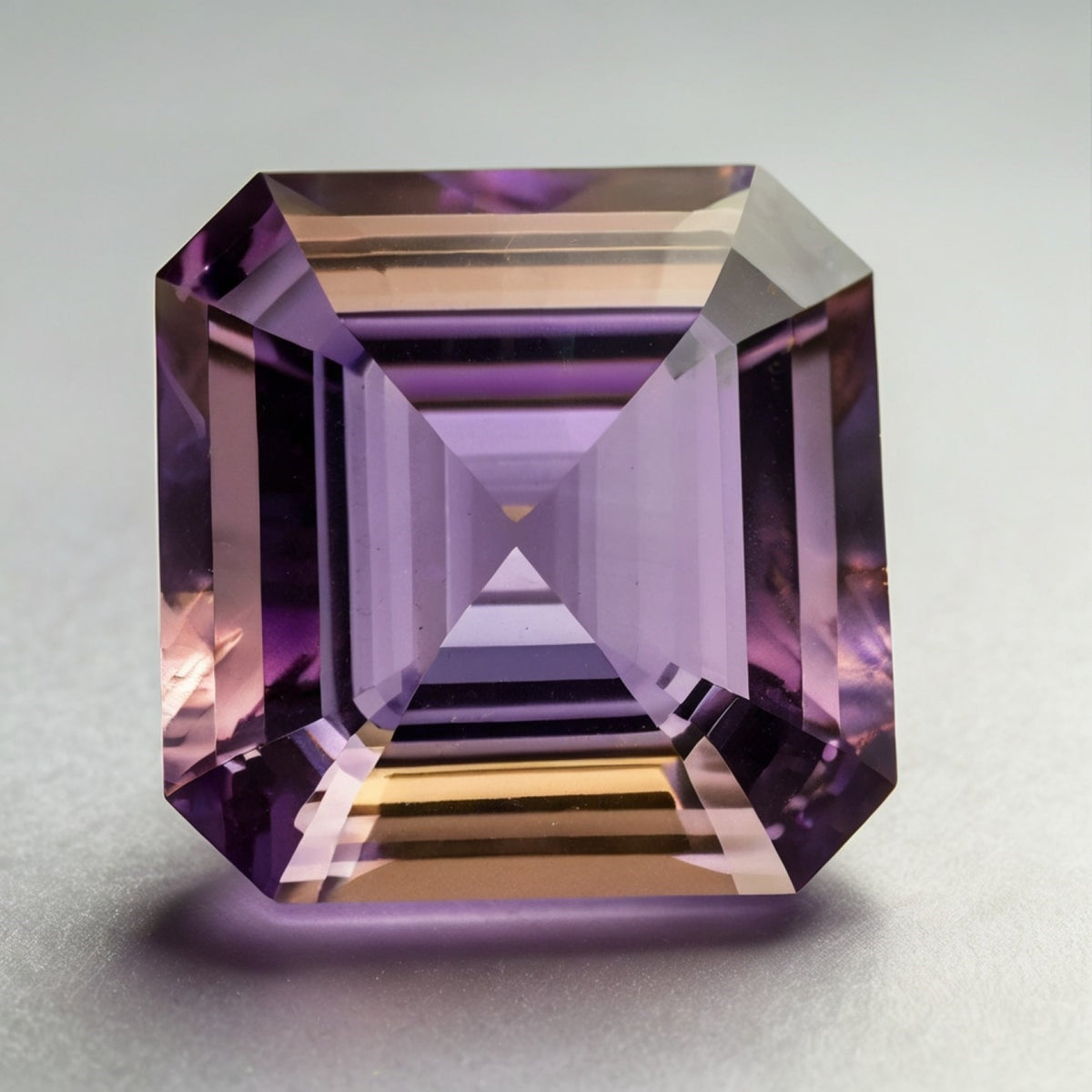 Ametrine 1PC Chunky 15x15 MM Square Faceted Multicolor Superior Semi Precious Loose Gemstone