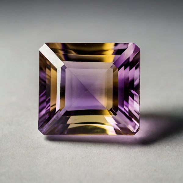 Ametrine 1PC Chunky 15x15 MM Square Faceted Multicolor Superior Semi Precious Loose Gemstone