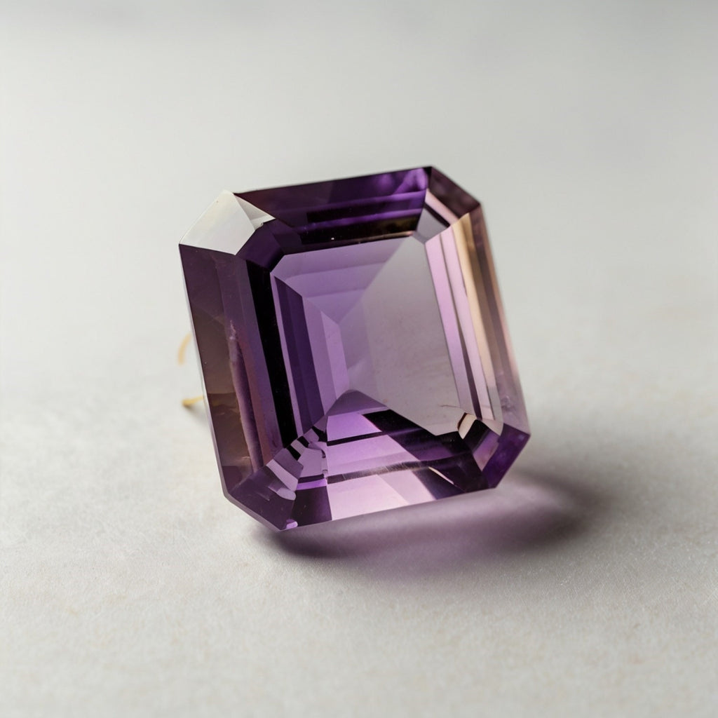 Ametrine 1PC Medium 9x9 MM Square Faceted Multicolor Lustrous Semi Precious Gems