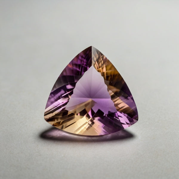 Ametrine 1PC Small 8x8 MM Triangle Faceted Multicolor Luster Semi Precious Loose Gemstones