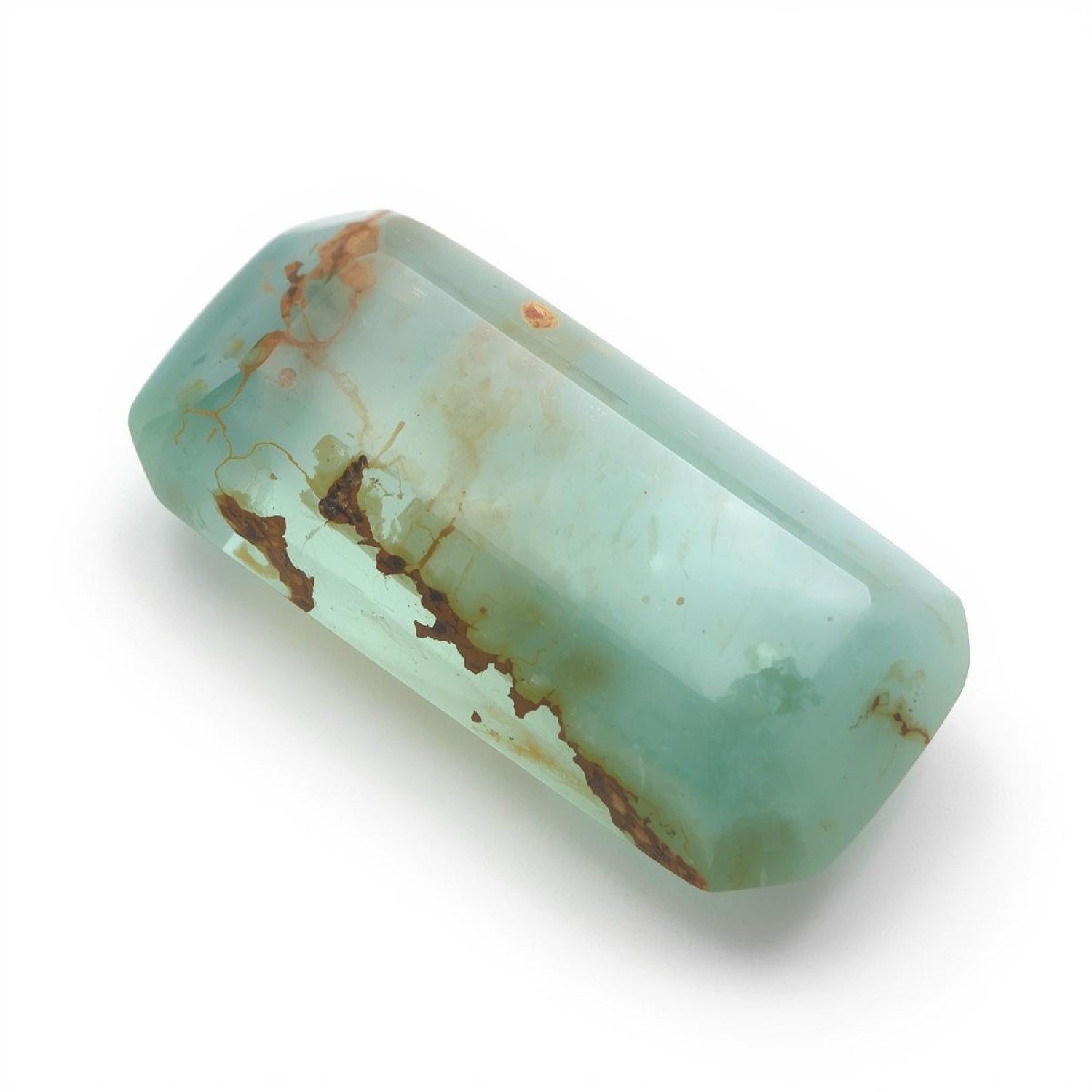 Amazonite 1PC Medium 7x14 MM Baguette Cabochon Green Genuine semi Precious Precious Gemstone Image secondaire du produit
