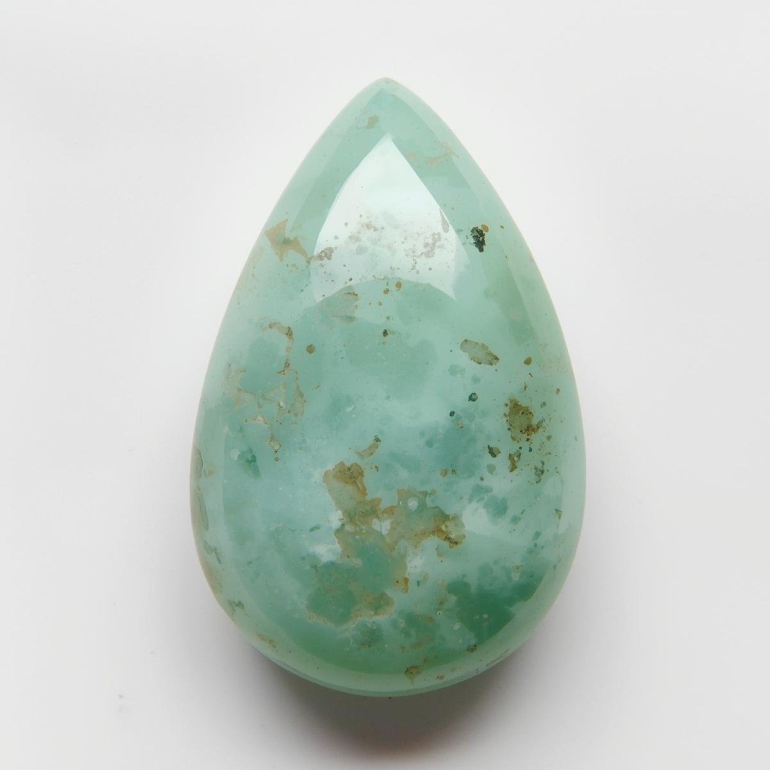 Amazonite 1PC Large 9x11 MM Pear Cabochon Green Pure semi Precious Loose Gemstones Image secondaire du produit