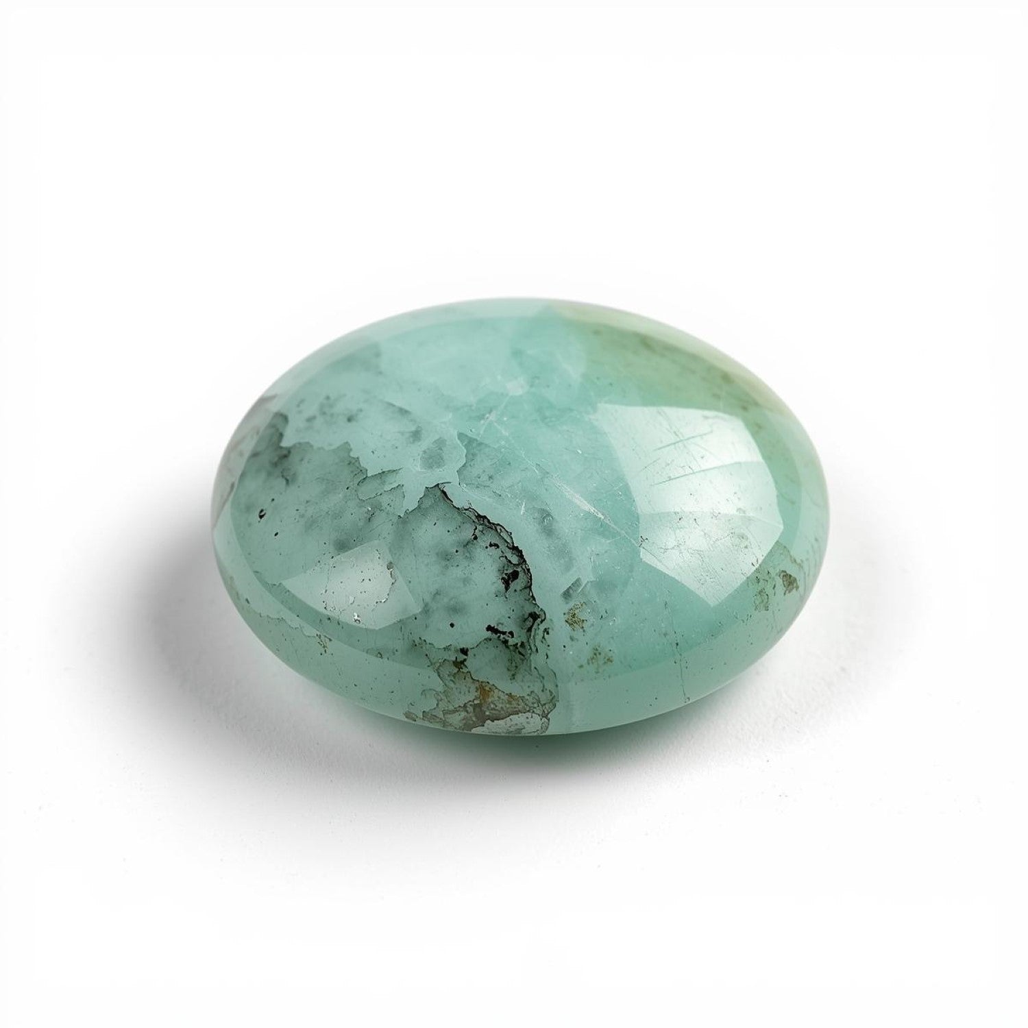 Amazonite 1PC Medium 9x9 MM Round Cabochon Green Lustrous semi Precious Gems Hoofdafbeelding