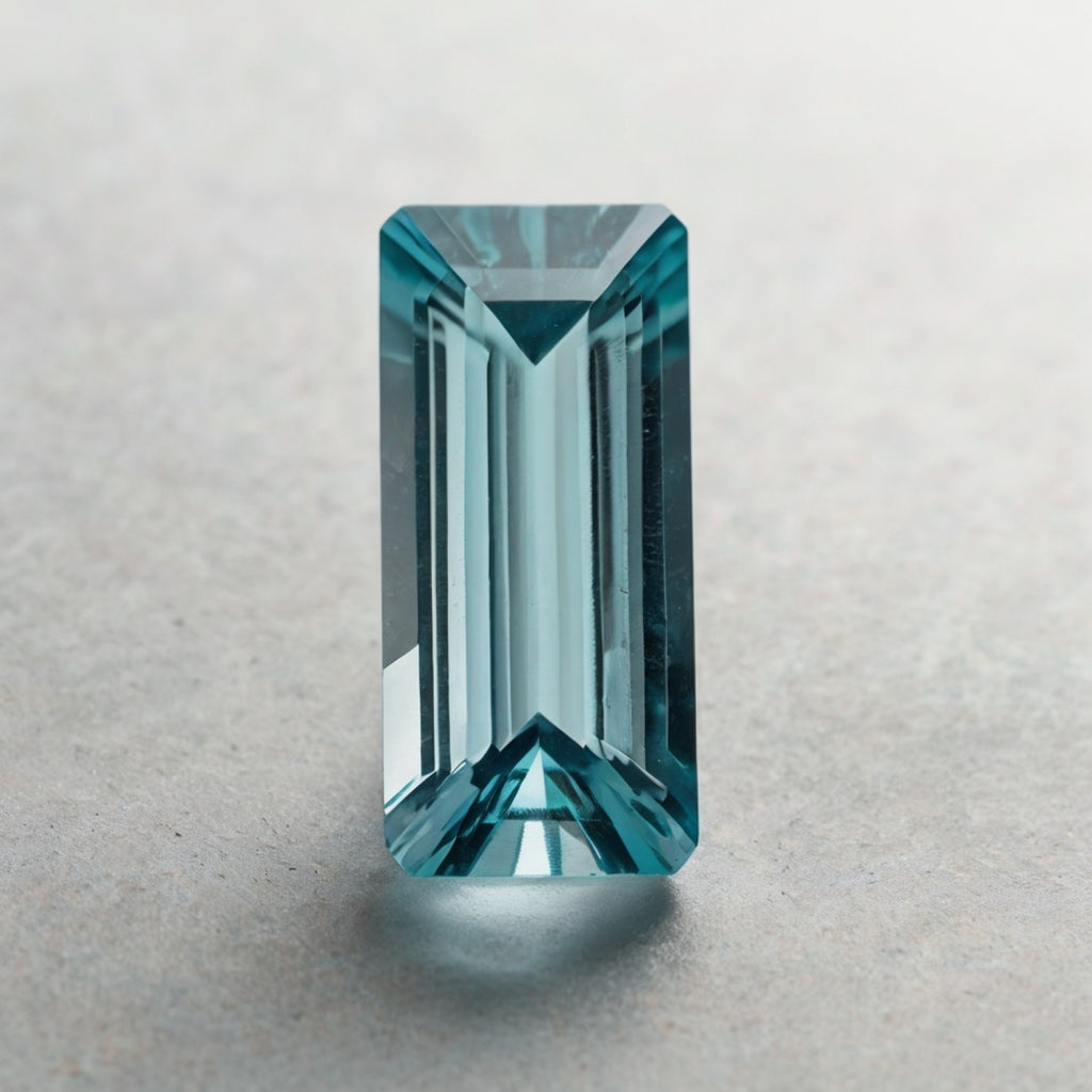 Aquamarine 1PC Tiny 4x8 MM Baguette Faceted Blue Shine Semi Precious Loose Gems
