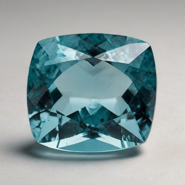 Aquamarine 1PC Chunky 15x15 MM Cushion Faceted Blue Superior Semi Precious Gems