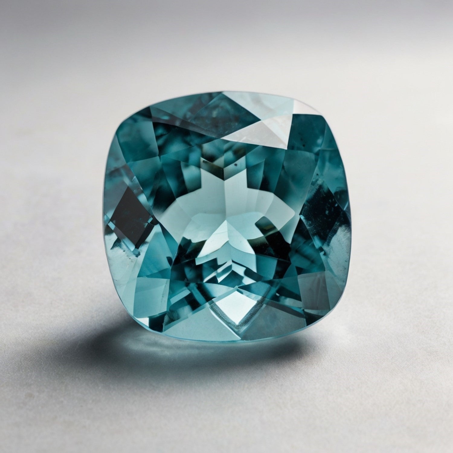 Aquamarine 1PC Tiny 5x5 MM Cushion Faceted Blue Sparkling Semi Precious Loose Gemstone Secundaire afbeelding