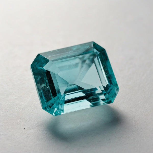 Aquamarine 1PC Tiny 5x7 MM Emerald Faceted Blue Natural Semi Precious Gems