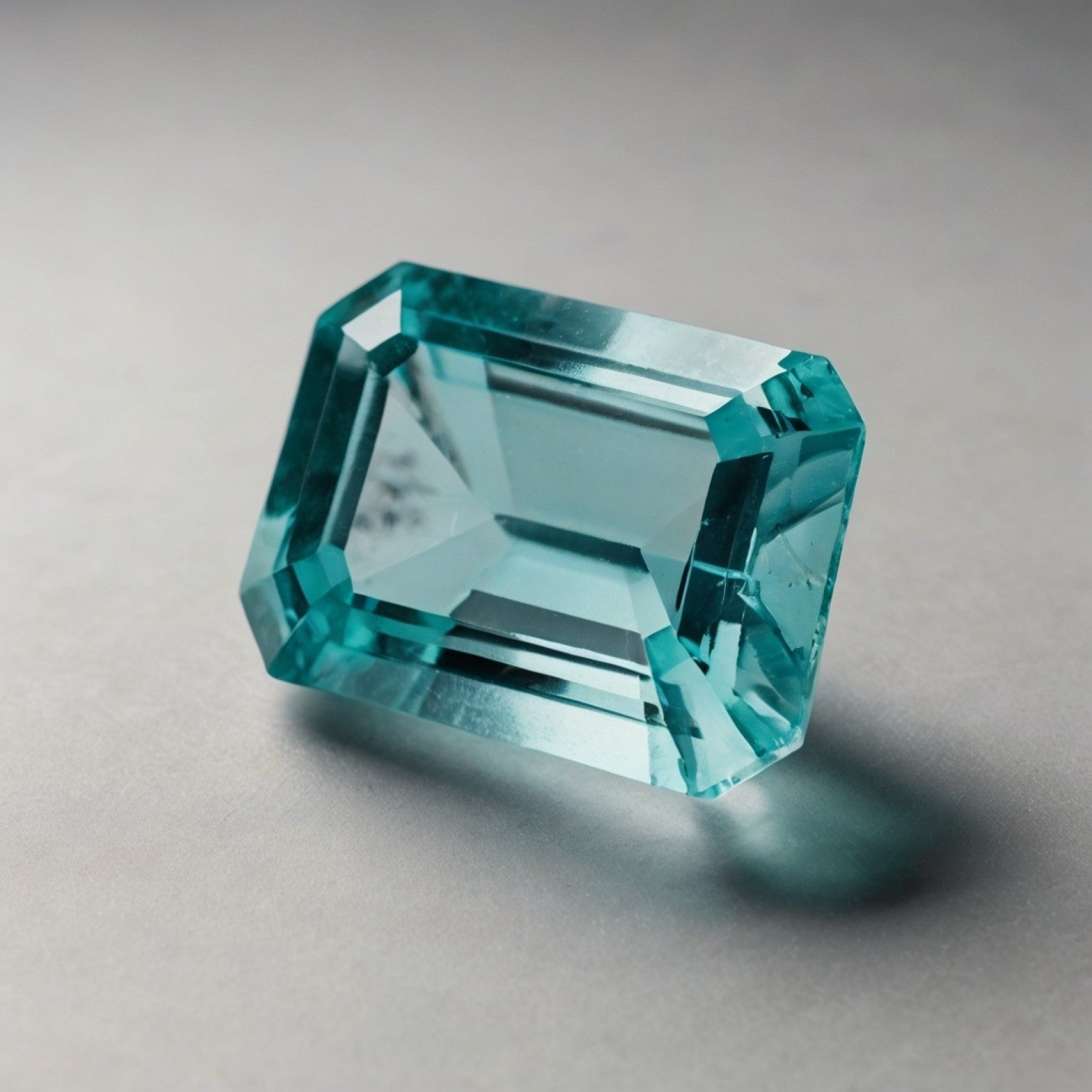 Aquamarine 1PC Medium 8x10 MM Emerald Faceted Blue Brilliant Semi Precious Loose Gems