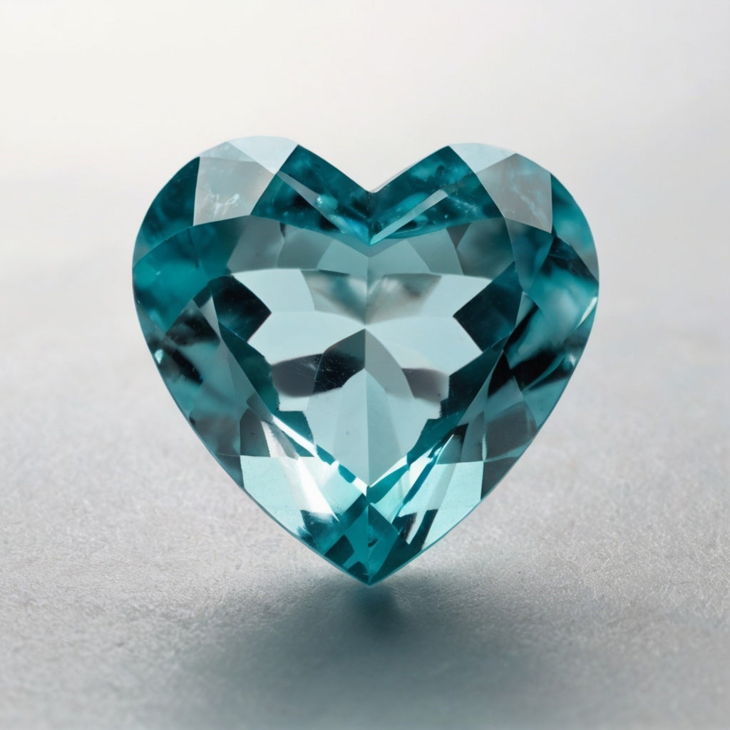 Aquamarine 1PC Large 11x11 MM Heart Faceted Blue Fine Semi Precious Gems