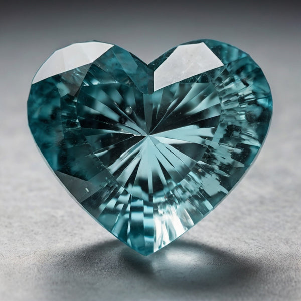 Aquamarine 1PC Chunky 16x16 MM Heart Faceted Blue Pure Semi Precious Loose Gems