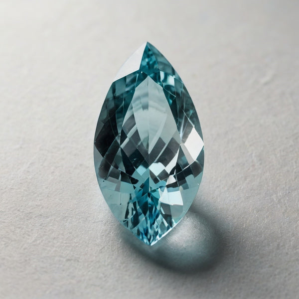 Aquamarine 1PC Small 5x10 MM Marquise Faceted Blue Sparkling Semi Precious Gems
