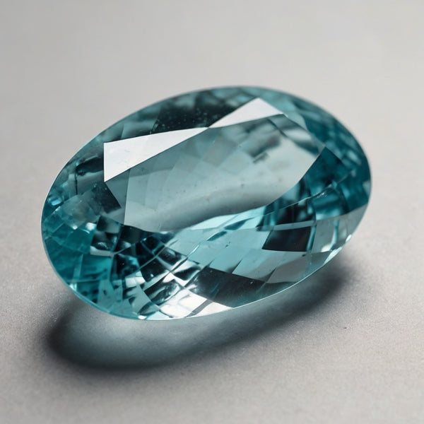 Aquamarine 1PC Large 10x12 MM Oval Faceted Blue Superior Semi Precious Gems