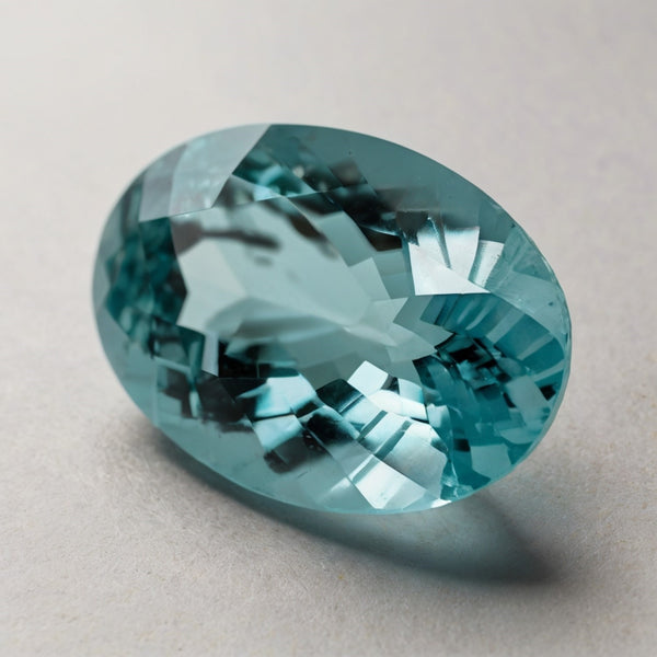 Aquamarine 1PC Large 10x12 MM Oval Faceted Blue Superior Semi Precious Gems