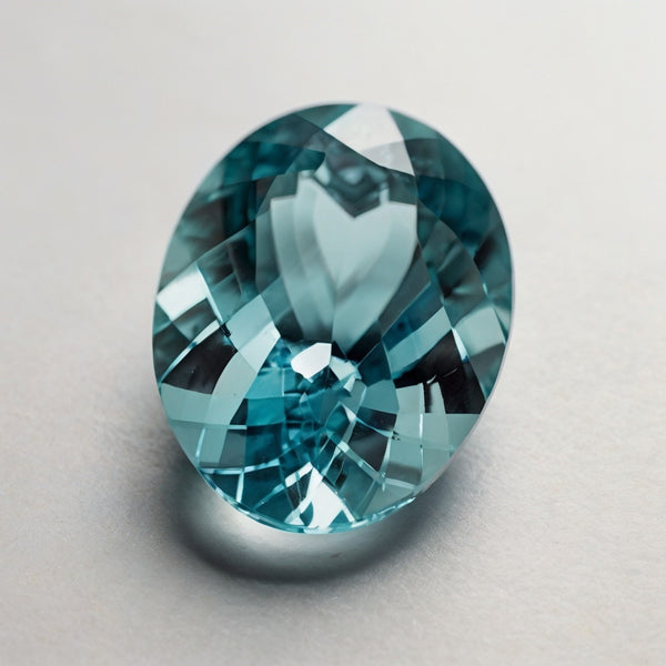 Aquamarine 1PC Chunky 12x16 MM Oval Faceted Blue Fiery Semi Precious Loose Gemstone