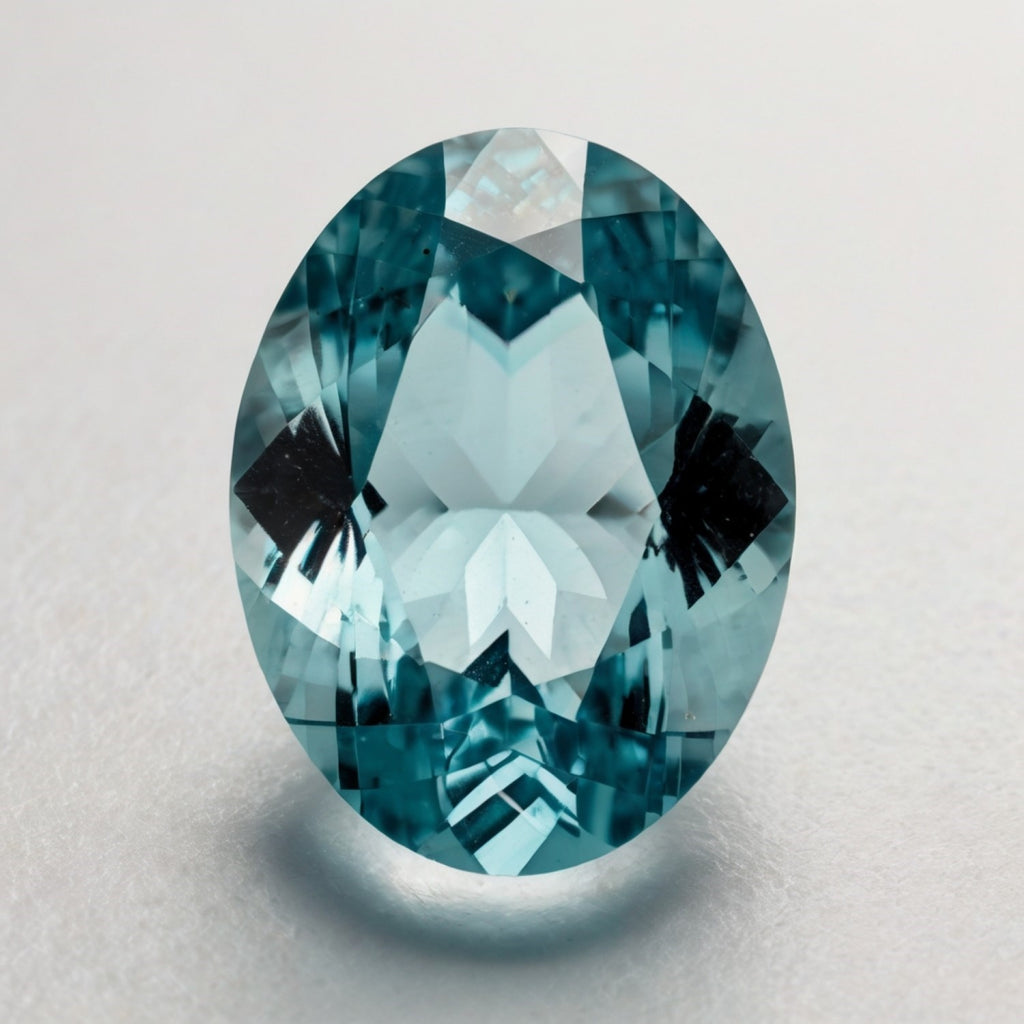 Aquamarine 1PC Chunky 15x20 MM Oval Faceted Blue Sparkling Semi Precious Gems