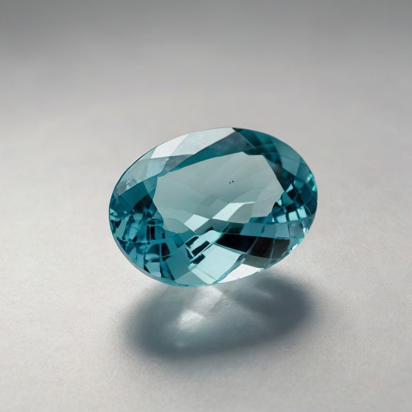 Aquamarine 1PC Small 6x8 MM Oval Faceted Blue Luster Semi Precious Loose Gems