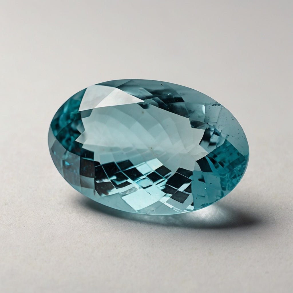Aquamarine 1PC Small 7x9 MM Oval Faceted Blue Shine Semi Precious Loose Gemstones