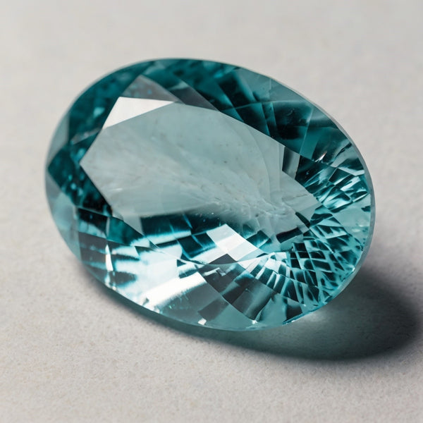 Aquamarine 1PC Large 8x12 MM Oval Faceted Blue Genuine Semi Precious Loose Gemstones