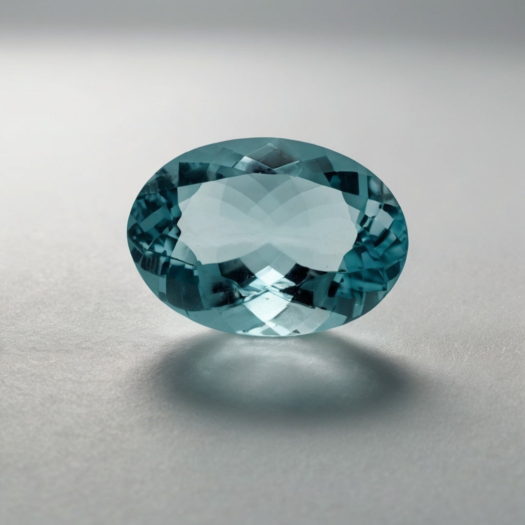 Aquamarine 1PC Large 8x12 MM Oval Faceted Blue Genuine Semi Precious Loose Gemstones