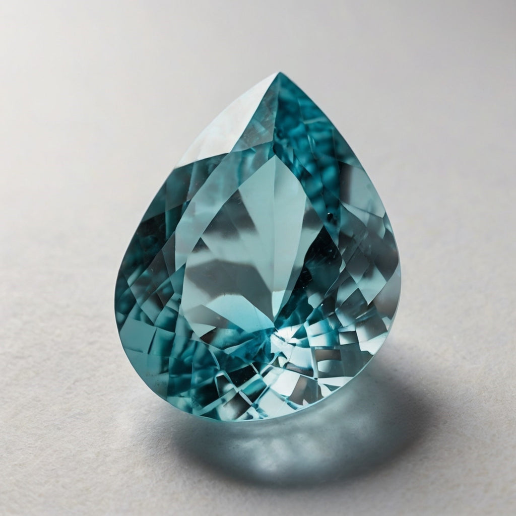 Aquamarine 1PC Large 10x14 MM Pear Faceted Blue High-Quality Semi Precious Loose Gemstones