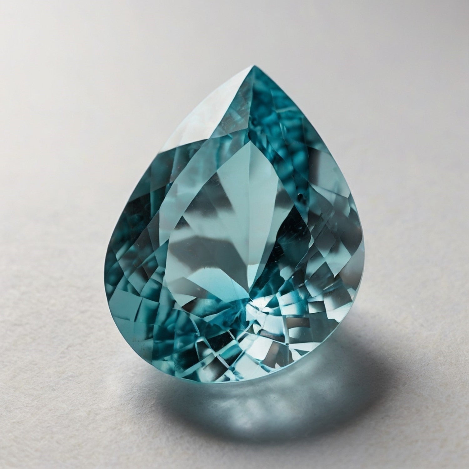 Aquamarine 1PC Chunky 15x20 MM Pear Faceted Blue Superior Semi Precious Loose Gemstone