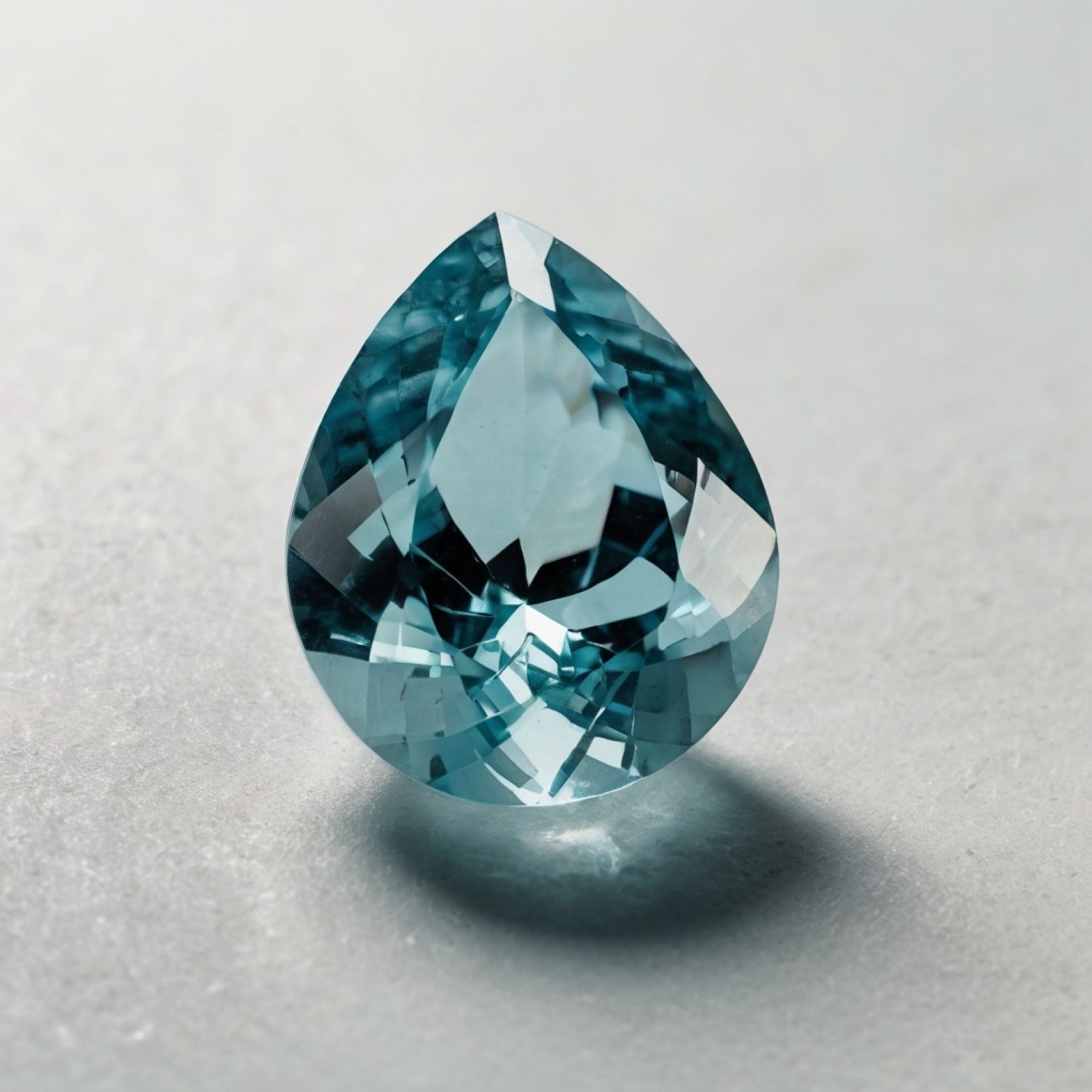 Aquamarine 1PC Tiny 3x5 MM Pear Faceted Blue Superior Semi Precious Gems Hoofdafbeelding
