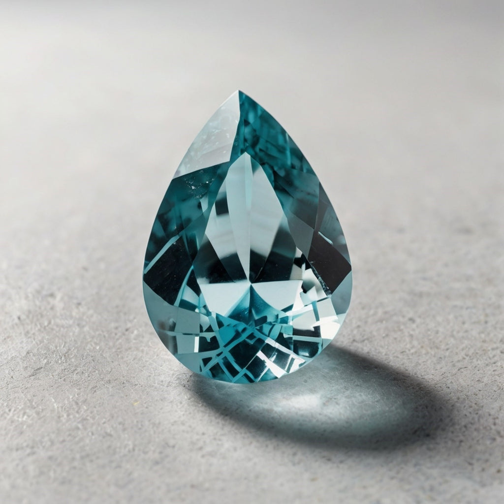 Aquamarine 1PC Medium 7x10 MM Pear Faceted Blue Splendid Semi Precious Loose Gemstone