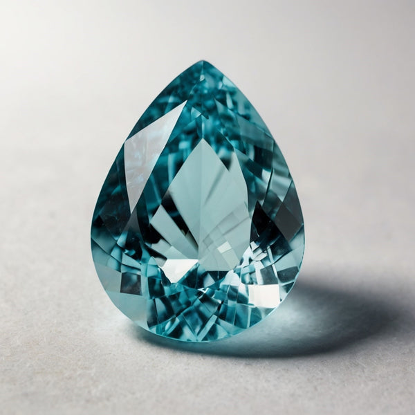 Aquamarine 1PC Small 7x9 MM Pear Faceted Blue Polished Semi Precious Loose Gems