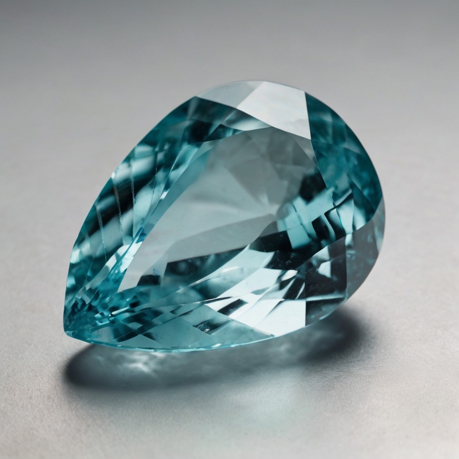 Aquamarine 1PC Large 9x11 MM Pear Faceted Blue Lustrous Semi Precious Gems