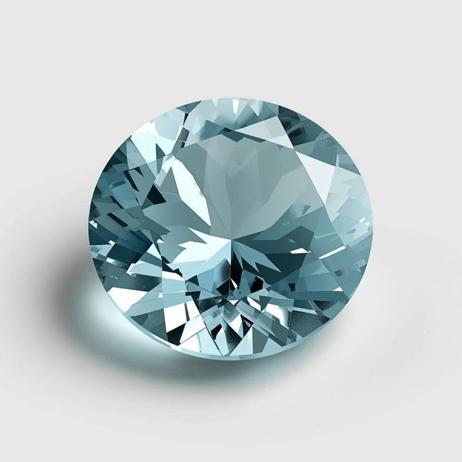 Aquamarine 1PC Large 10x10 MM Round Faceted Blue Shine Semi Precious Loose Gemstones